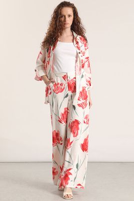 Imagen 2 del producto Pantalón palazzo lino liola mujer estampado