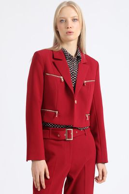 Blazer Crop Cierres Fantasia, Vino Liola