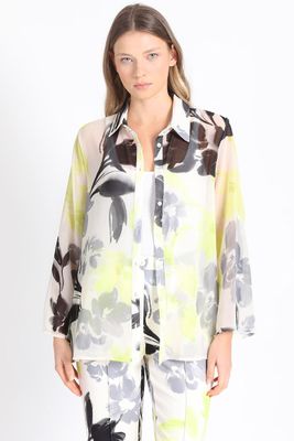 Blusa Gasa Estampada Verde Liola