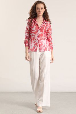 Imagen 2 del producto Blusa semitransparente estampado liola mujer rosa