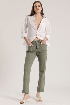 Jeans slim procesado Liola mujer militar