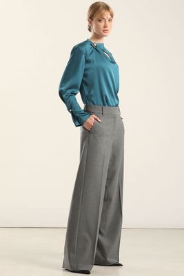 Imagen 2 del producto Pantalon Recto Fantasia Melange, Gris Liola