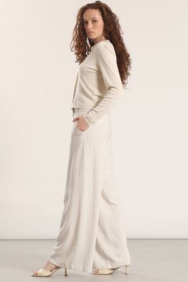 Imagen 2 del producto Pantalón ancho lino liola mujer beige