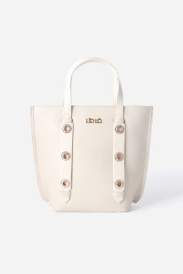 Cartera mediana ojetillos Liola beige