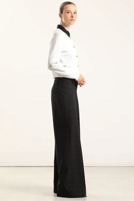 Imagen 2 del producto Pantalon Ancho Cuadros Fantasia, Negro Liola