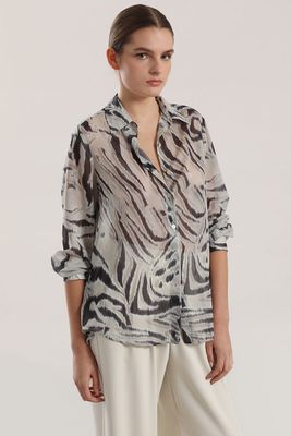 Imagen 1 del producto Blusa gasa estampado mujer Liola negro