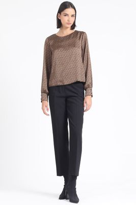 Imagen 2 del producto Blusa Satin Estampado Manchas, Cafe Liola