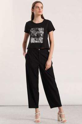 Imagen 2 del producto Polera estampado animal liola mujer negro