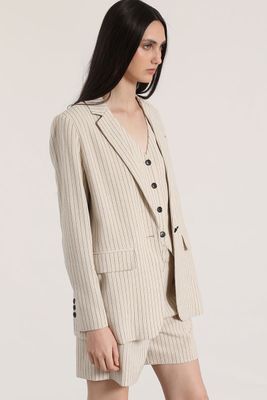 Imagen 2 del producto Blazer listado lino Liola mujer beige