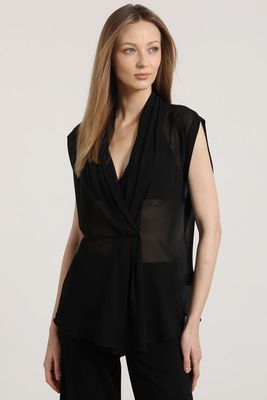 Blusa semitransparente Liola mujer negro