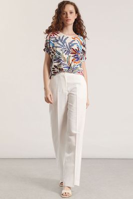 Imagen 2 del producto Blusa estampada con rocogido liola mujer azul