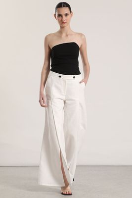 Imagen 1 del producto Pantalón ancho lino abertura liola mujer crudo