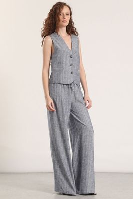 Imagen 2 del producto Chaleco sastre rayas liola mujer azul