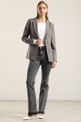 Imagen 2 del producto Jersey punto jacquard flores, crudo Liola