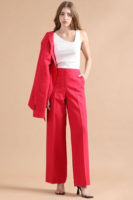 Pantalon Recto, Lino Algodón, Guinda Liola