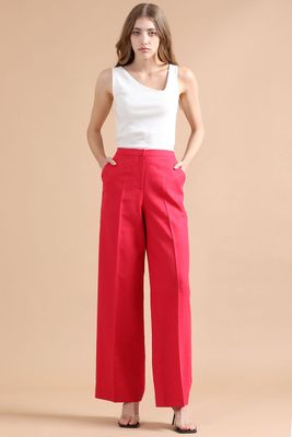 Imagen 2 del producto Pantalon Recto, Lino Algodón, Guinda Liola