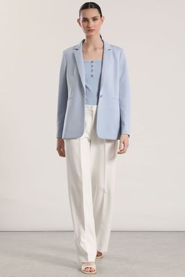 Imagen 2 del producto Blazer clásico scuba Liola mujer celeste