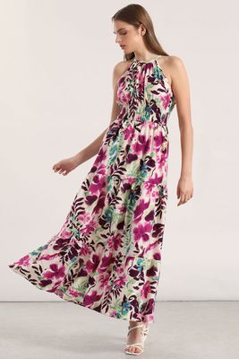 Vestido maxi estampado Liola mujer verde