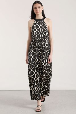 Vestido maxi puntos Liola mujer negro