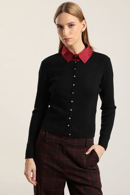 Imagen 2 del producto Cardigan basico punto, negro Liola