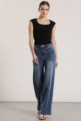 Jeans straight Liola mujer azul