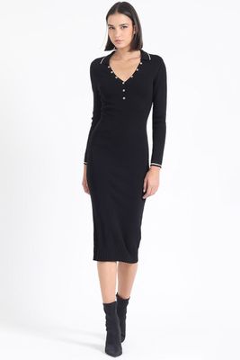 Imagen 2 del producto Vestido Midi Tejido Punto, Negro Liola