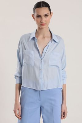 Imagen 1 del producto Blusa amplia satinada Liola mujer celeste