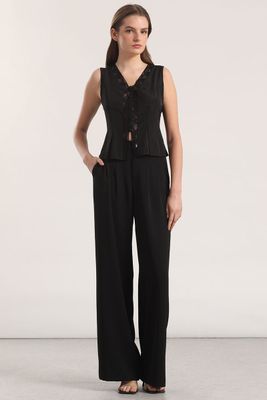 Blusa encaje Liola mujer negro