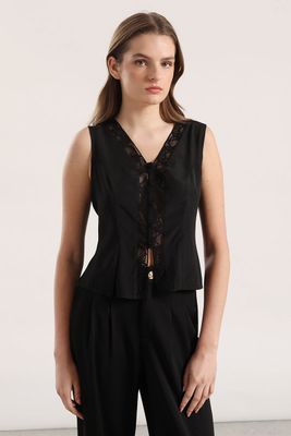 Imagen 2 del producto Blusa encaje Liola mujer negro