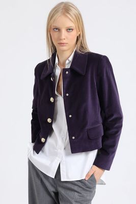 Chaqueta Crop Terciopelo, Arandano Liola