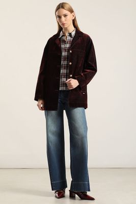 Imagen 2 del producto Chaqueton Gabardina Efecto Terciopelo, Chocolate Liola