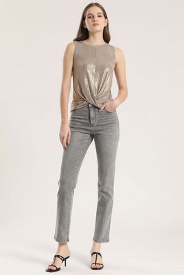 Imagen 2 del producto Top folia mujer Liola dorado