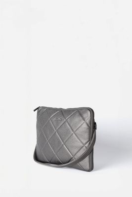 Imagen 2 del producto Bolso Laptop, Acolchado, Efecto Cuero Metalizado, Gris Liola