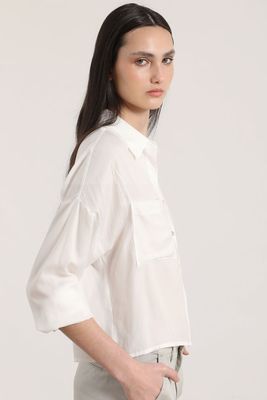 Imagen 2 del producto Blusa amplia satinada Liola mujer crudo