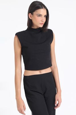 Top Recto, Strass, Negro Liola