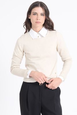 Sweater Basico Punto, Crudo Liola