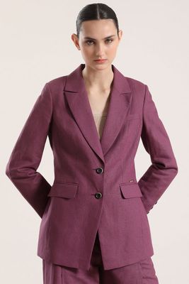 Blazer clásico entallado lino Liola mujer vino