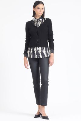 Imagen 2 del producto Cardigan Tejido Punto Boton Fantasia, Negro Liola