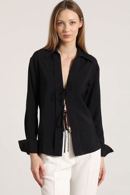 Blusa amarras Liola mujer negro