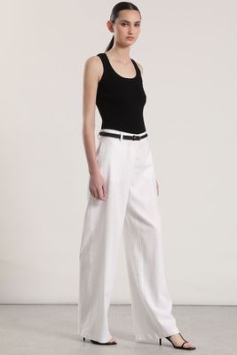 Imagen 2 del producto Pantalón ancho cinturón lino liola mujer crudo