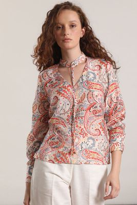 Blusa voile estampado Liola mujer rojo