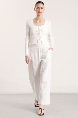 Imagen 2 del producto Cardigan con amarras Liola mujer crudo