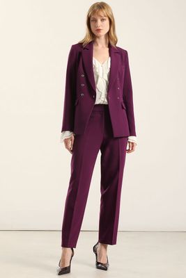 Imagen 2 del producto Blazer entallado cruzado, ciruela Liola