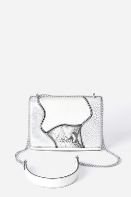 Cartera mediana patchwork Liola blanco