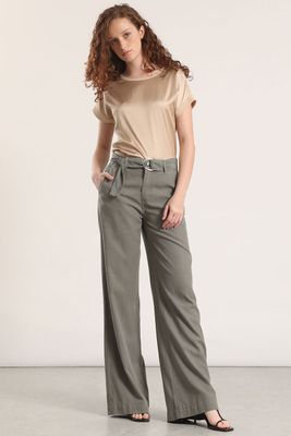 Imagen 2 del producto Pantalón palazzo lino liola mujer militar