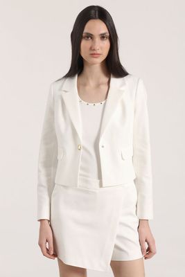 Blazer cropped Liola mujer crudo