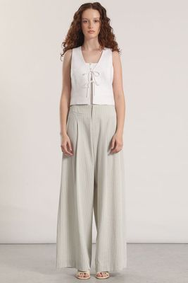 Pantalón ancho liola mujer gris