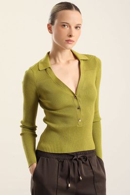 Imagen 2 del producto Jersey tejido botones delantero, pistacho Liola