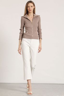 Imagen 2 del producto Cardigan punto con cierre Liola mujer topo