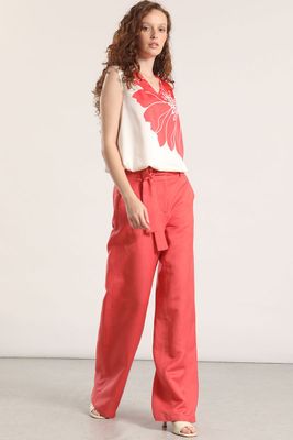 Imagen 2 del producto Blusa satin estampado liola mujer coral